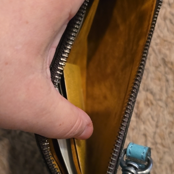 Patricia Nash Turquoise Hand-Tooled Floral Wristlet - Picture 5 of 6